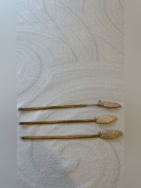 Gold Tone Decorative Curtain Tiebacks - Set of 3